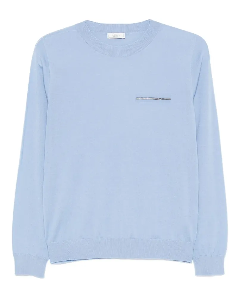 Peserico Bestickter Pullover mit Rundhalsausschnitt - Blau Blau