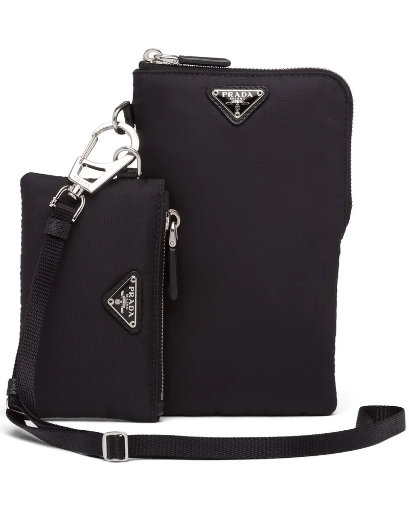 Prada Re-Nylon Etuis mit Trageriemen - Schwarz Schwarz