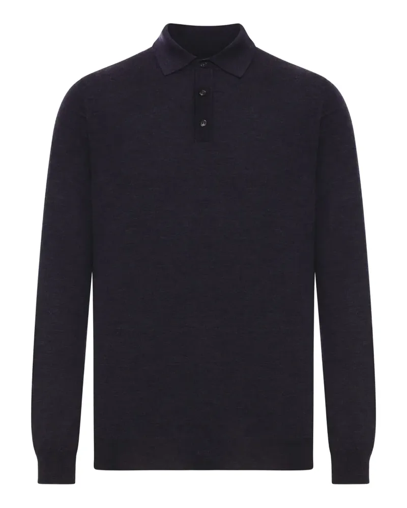 Zanone Langärmeliges Poloshirt - Schwarz Schwarz