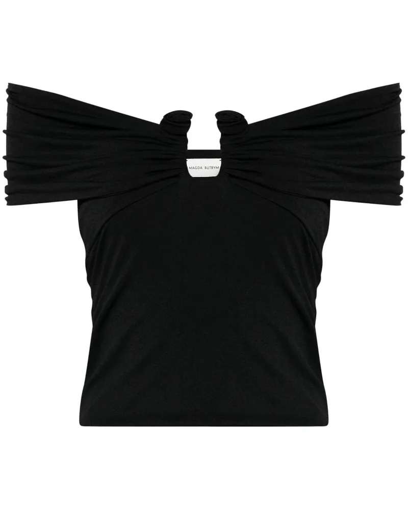 Magda Butrym Schulterfreies Cropped-Oberteil - Schwarz Schwarz