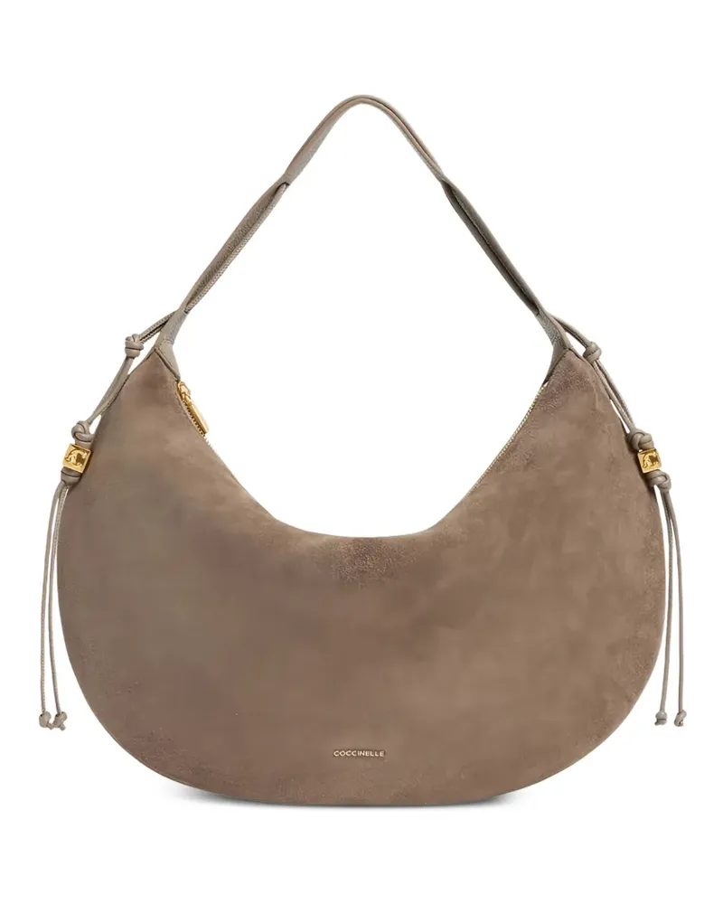 Coccinelle Große Thess Schultertasche aus Wildleder - Nude Nude