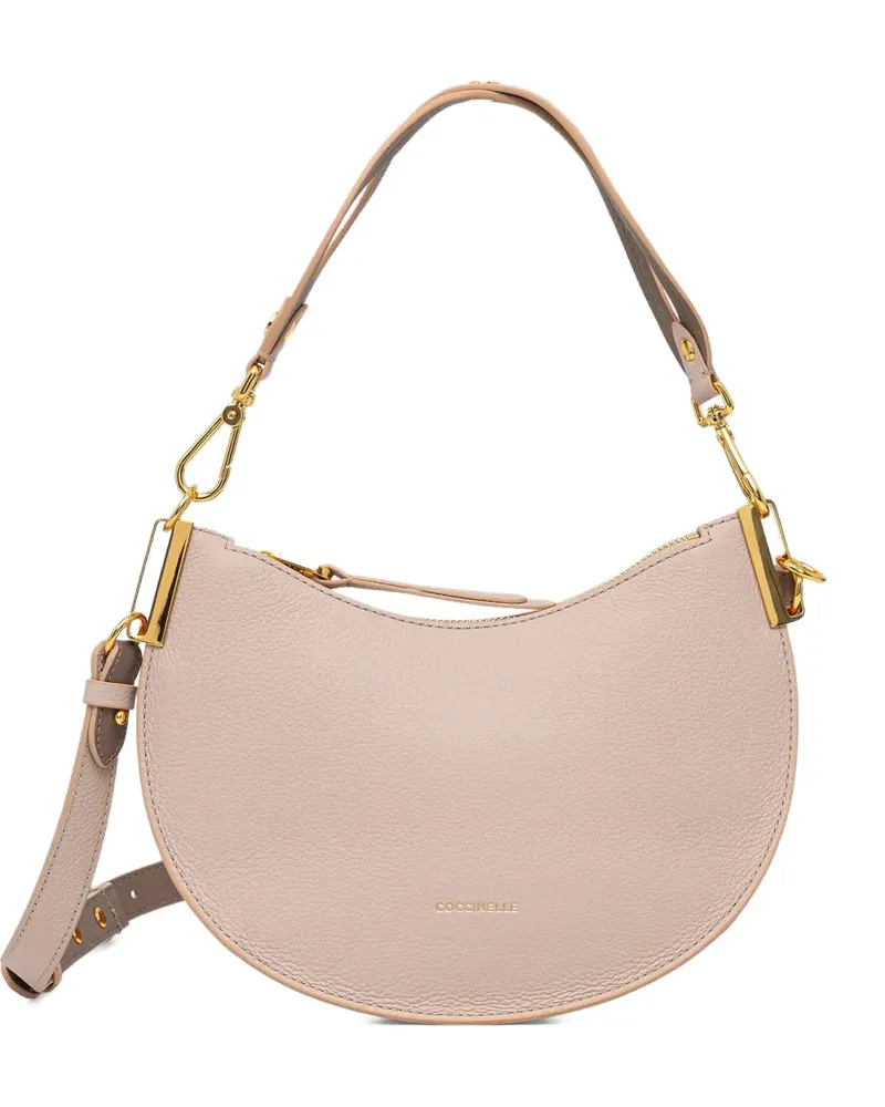 Coccinelle small Sunup half-moon satchel - Nude Nude