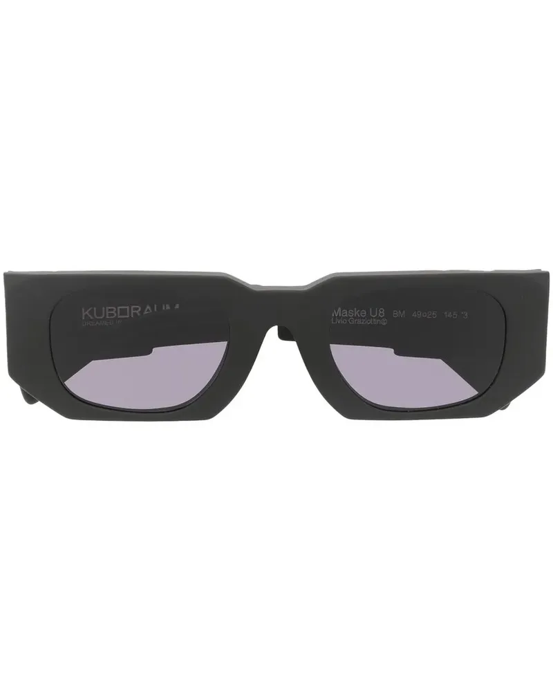 KUBORAUM Eckige U8 Sonnenbrille - Schwarz Schwarz