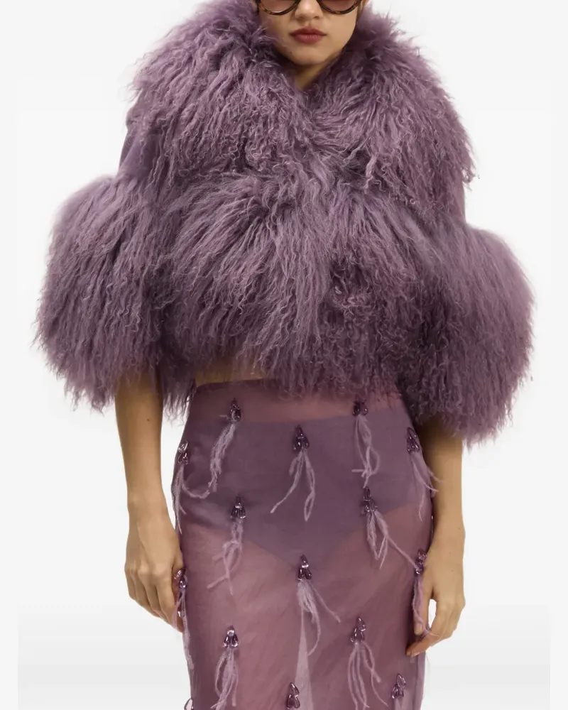 Giuseppe di Morabito Cropped-Jacke mit Shearling - Violett Violett