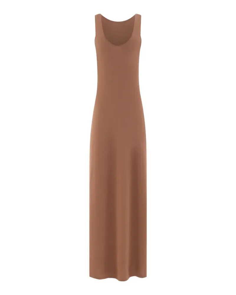 12 STOREEZ Mawata Maxikleid mit U-Ausschnitt - Braun Braun
