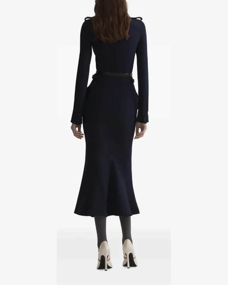 Thierry Mugler Hemdkleid im Military-Look - Blau Blau