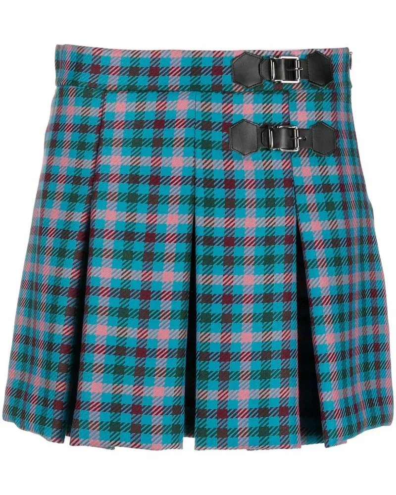 Semicouture Karierter Minirock mit Falten - Blau Blau