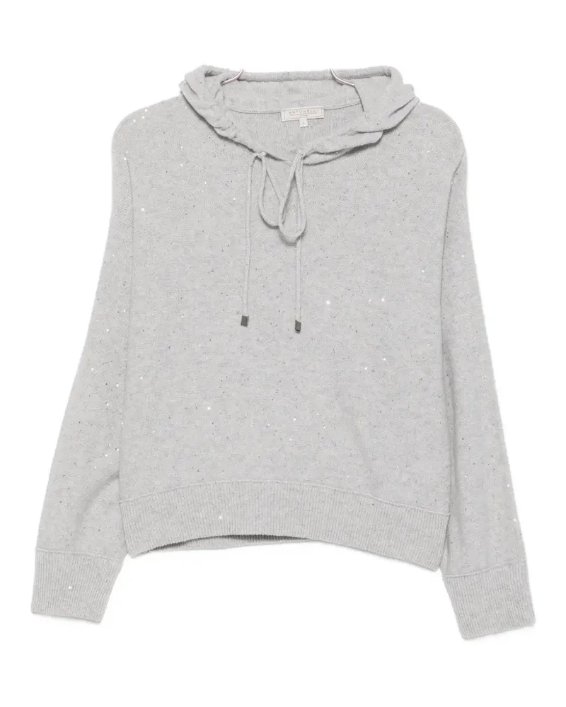 Antonelli Firenze sequin-embellished drawstring hoodie - Grau Grau