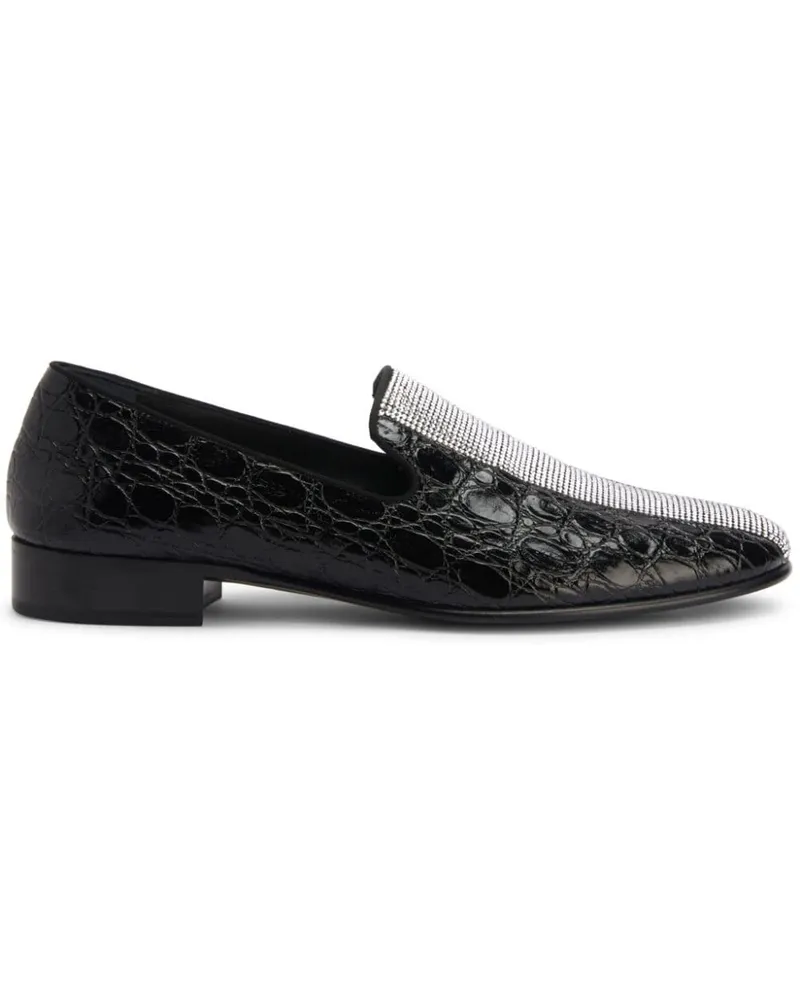 Giuseppe Zanotti Smoking-Loafer mit Diamanten Schwarz