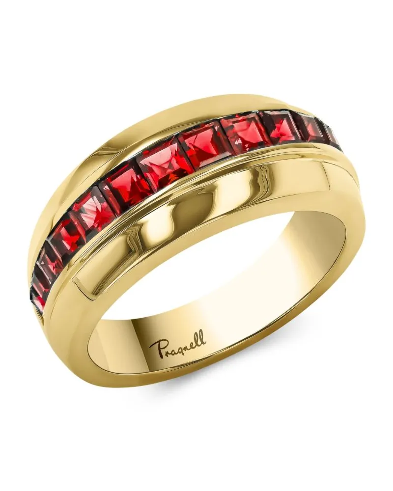 Pragnell 18kt Manhattan Gelbgoldring mit Rubin Gold