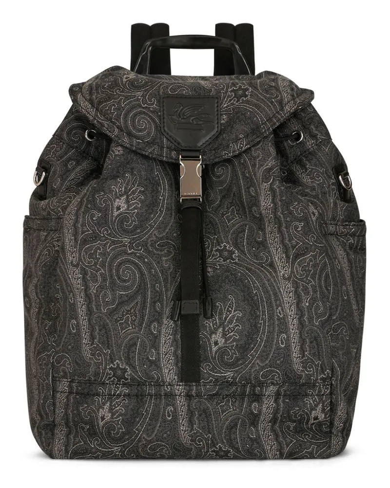 Etro Rucksack mit Paisleymuster - Schwarz Schwarz