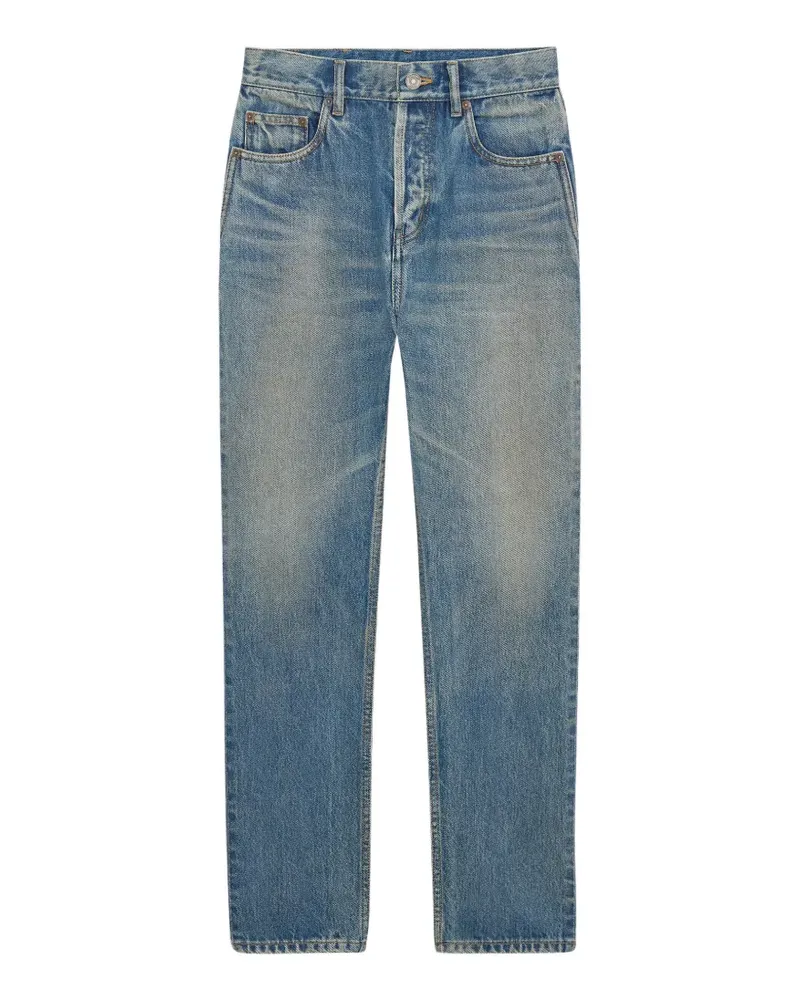 Saint Laurent 90's high-rise faded-effect jeans - Blau Blau
