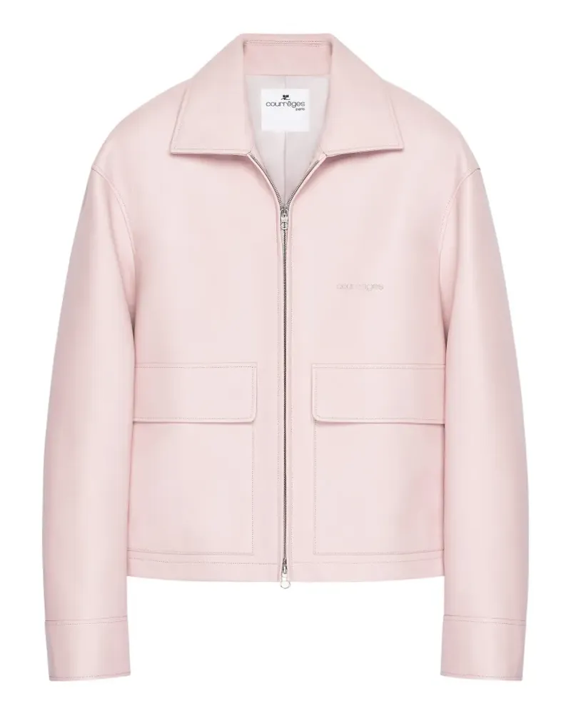 Courrèges Lederjacke mit doppelten Taschen - Rosa Rosa