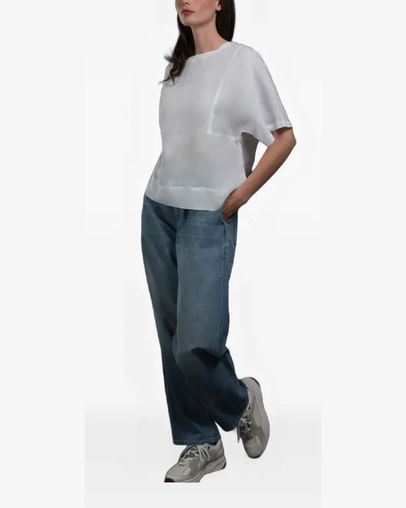 MOORER Genola kimono-sleeve blouse - Weiß Weiß