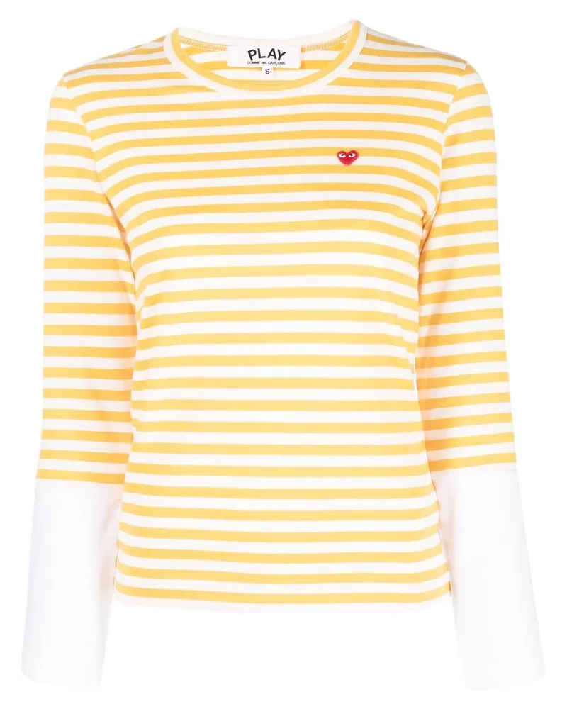 Comme des Garçons Gestreiftes Langarmshirt - Gelb Gelb