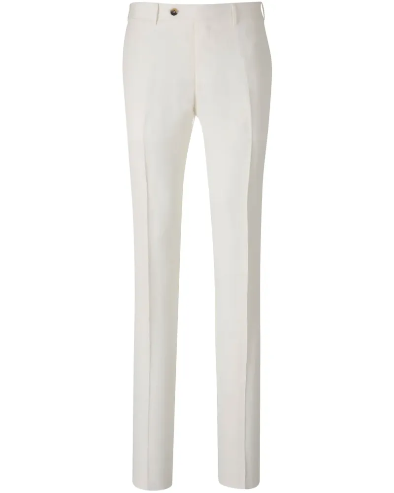 Canali Hose mit Bügelfalten Weiß