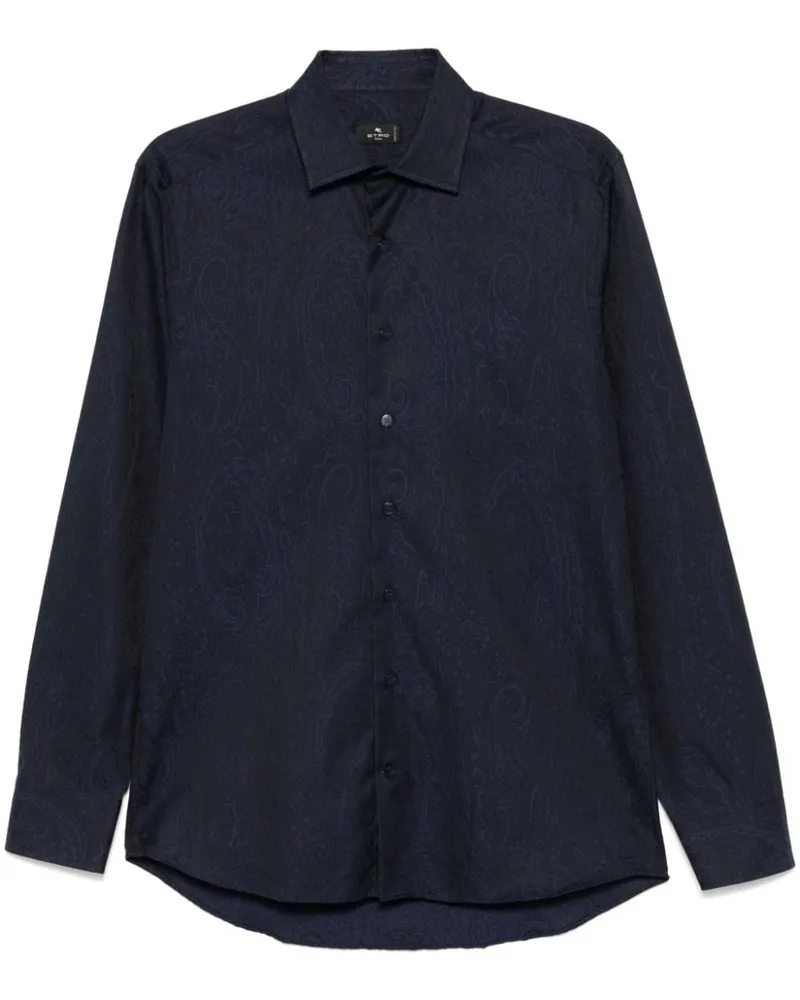 Etro Jacquard-Hemd mit Paisleymuster - Blau Blau
