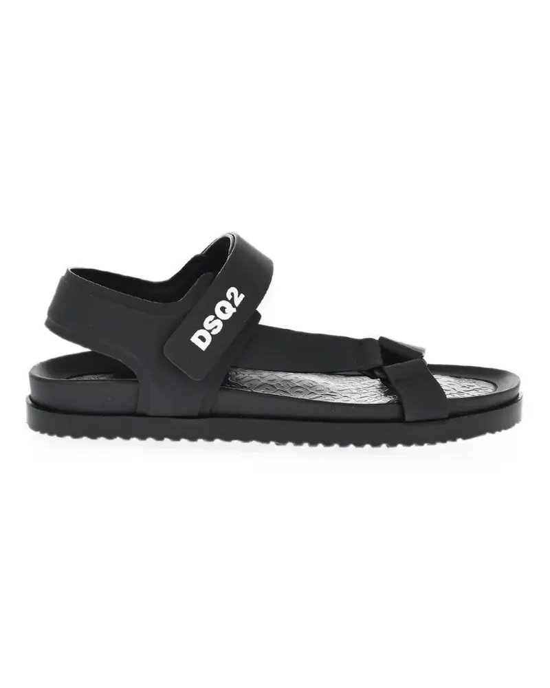 Dsquared2 logo-print touch-strap sandals - Schwarz Schwarz