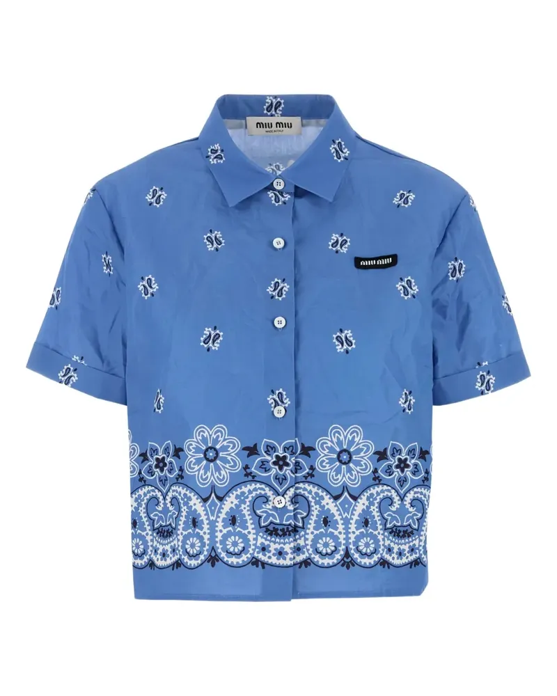 Miu Miu Hemd mit Paisley-Print - Blau Blau