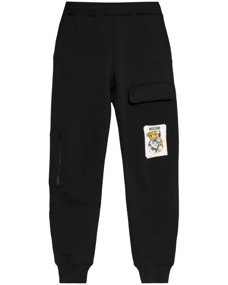 Moschino Jogginghose mit Teddy-Print Schwarz