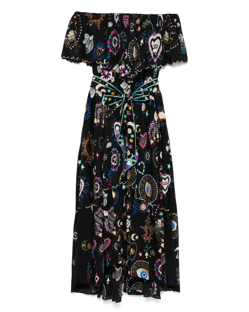 Camilla The Nubian Nights Kleid mit Rüschen - Schwarz Schwarz