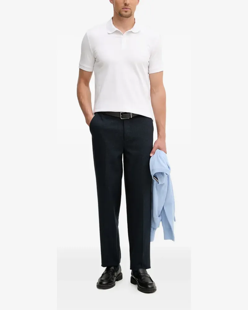 Trussardi logo-embroidered polo shirt - Weiß Weiß