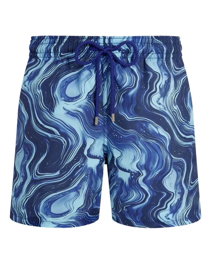 Vilebrequin Gemusterte Badeshorts mit Kordelzug - Blau Blau