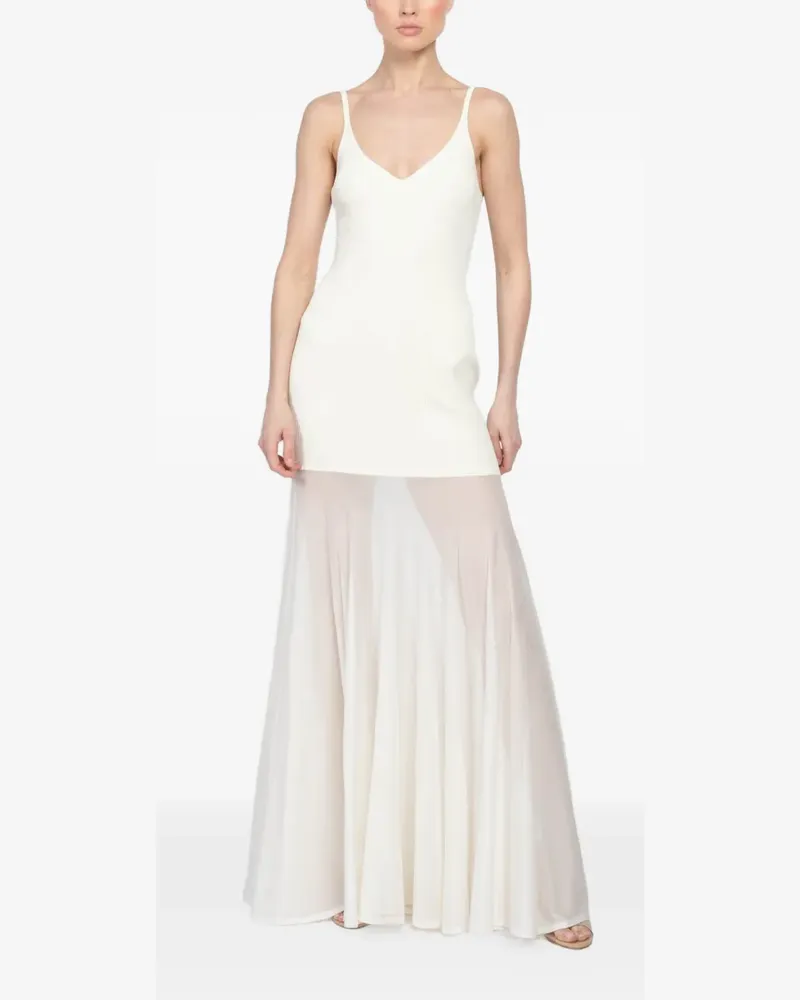 Brandon Maxwell V-neck maxi dress - Nude Nude
