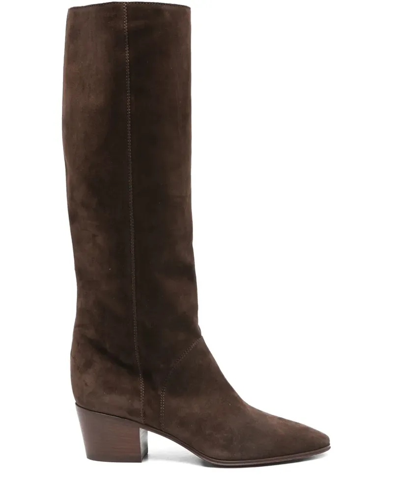 Casadei Kniehohe Stiefel aus Wildleder 50mm - Braun Braun