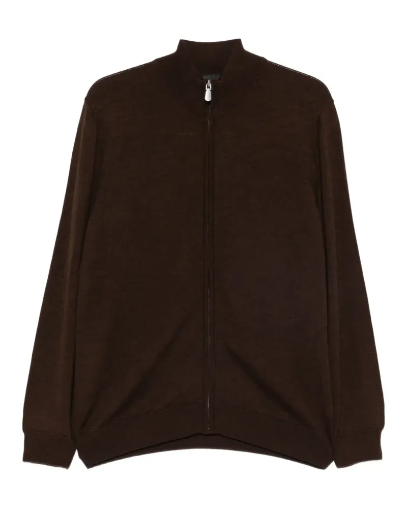 Alberto Gozzi zip-fastening wool sweater - Braun Braun