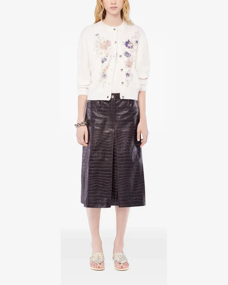 Paco Rabanne Cardigan mit Blumenstickerei - Braun Braun