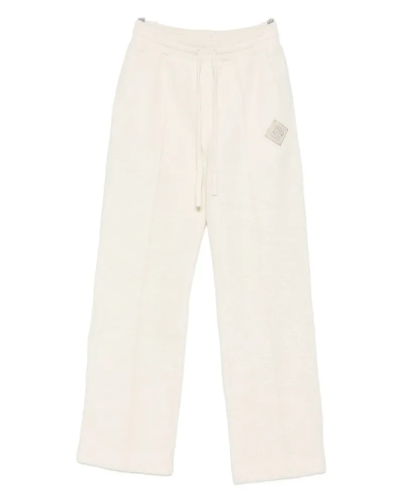Casablanca Paris textured logo-patch track pants - Nude Nude