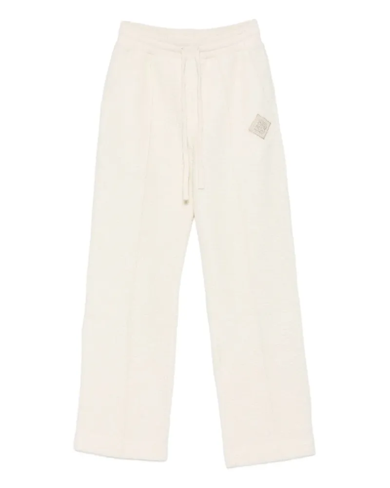 Casablanca Paris textured logo-patch track pants - Nude Nude
