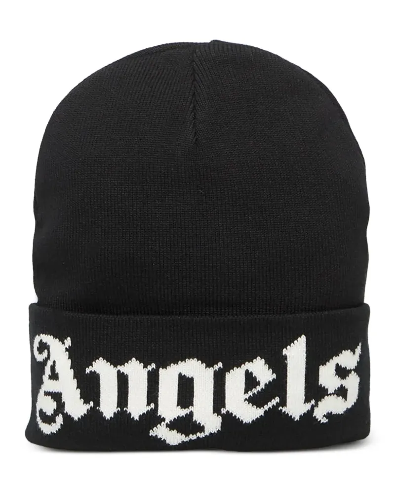 Palm Angels logo-intarsia beanie hat - Schwarz Schwarz