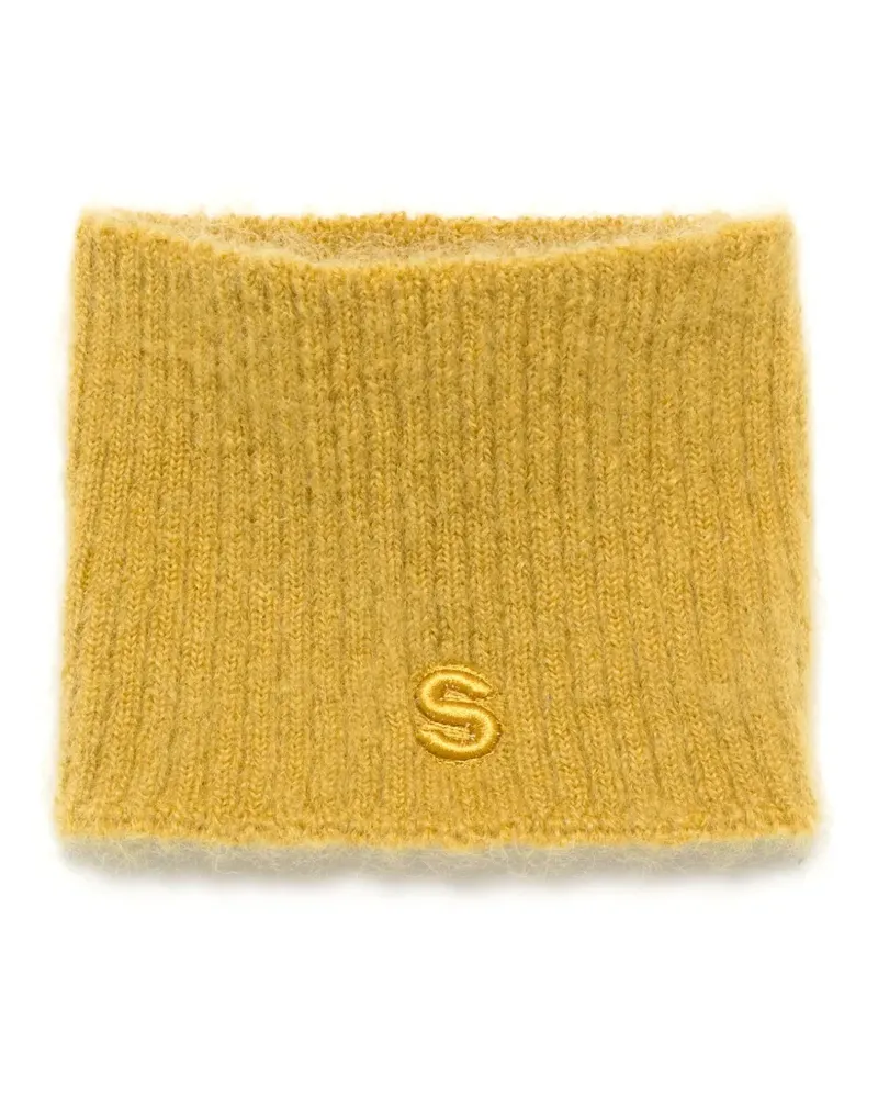 Sacai Schal mit Logo-Stickerei - Gelb Gelb