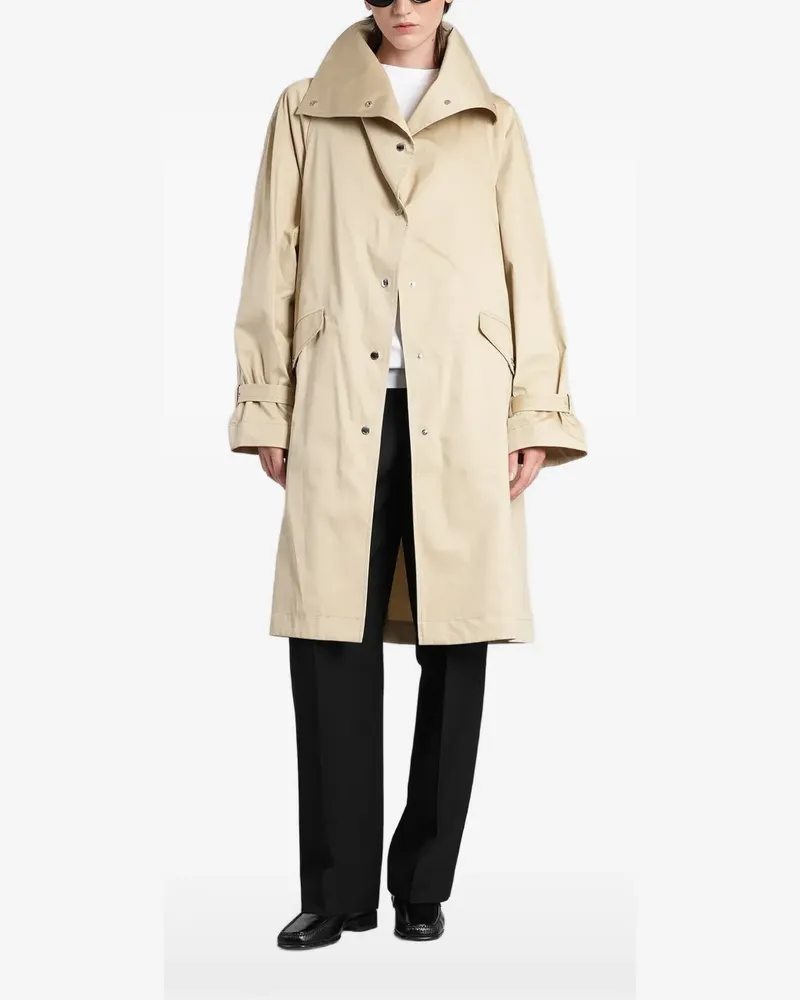 Totême buckled-cuff high-neck coat - Nude Nude