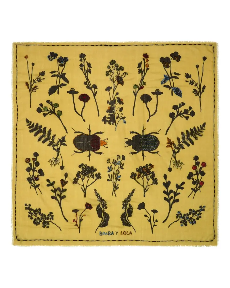 BIMBA Y LOLA Schal mit Blumenkäfer - Gelb Gelb
