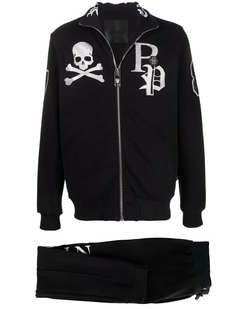 Philipp Plein Jogginghose mit Logo-Print - Schwarz Schwarz