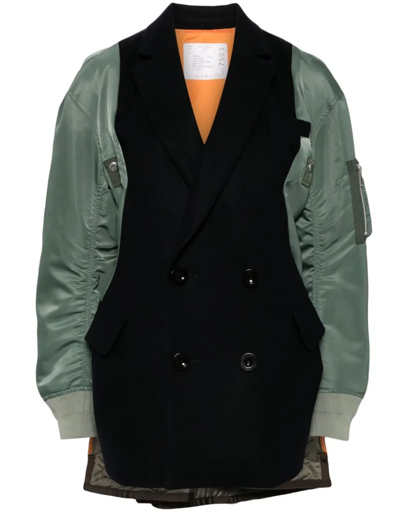 Sacai Bomberjacke mit Kontrasteinsätzen - Blau Blau