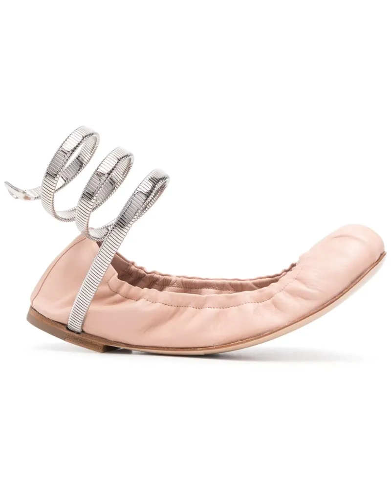 René Caovilla Ballerinas aus Leder - Rosa Rosa