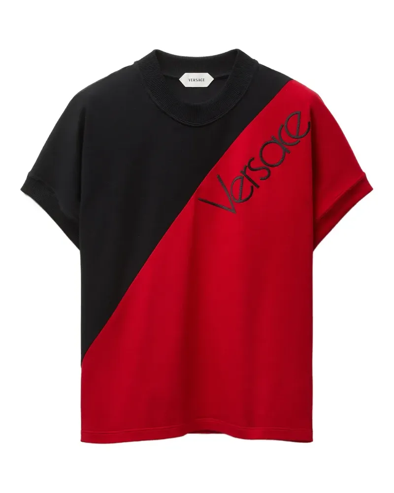 Versace T-Shirt in Colour-Block-Optik - Rot Rot