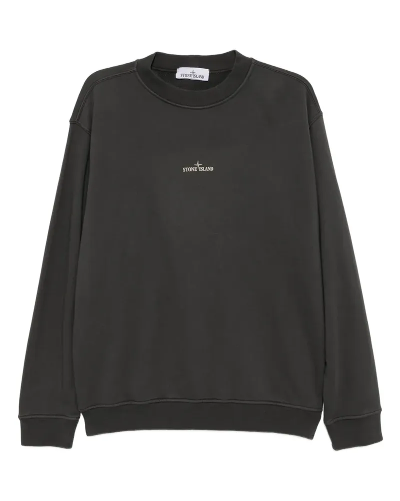 Stone Island Sweatshirt mit Logo-Print - Grau Grau