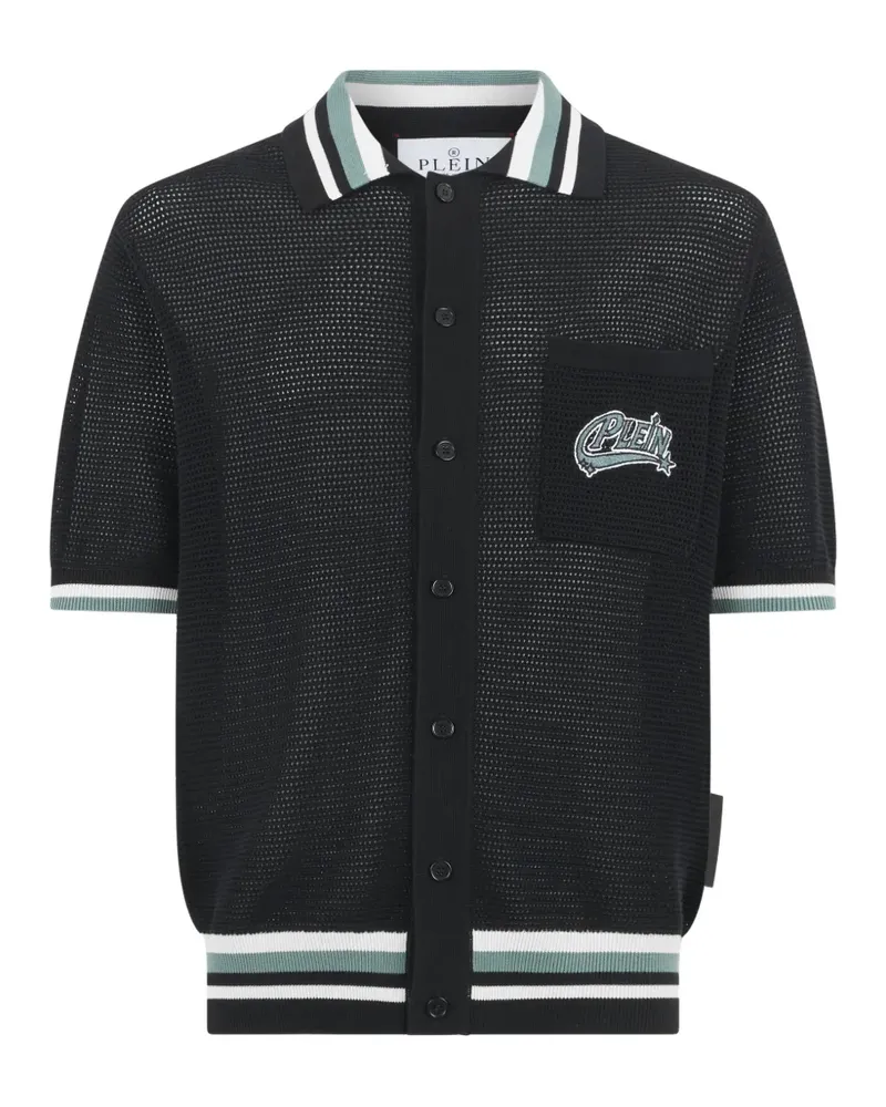 Philipp Plein Hemd mit Logo-Patch - Schwarz Schwarz