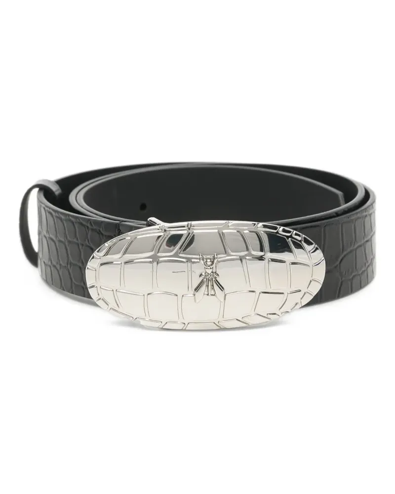 Patrizia Pepe croc-embossed leather belt - Schwarz Schwarz