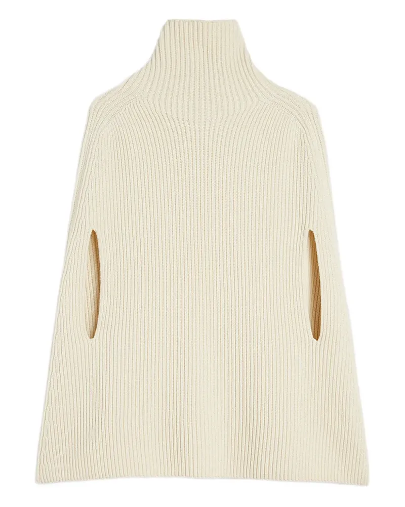Jil Sander Geripptes Cape mit Stehkragen - Nude Nude