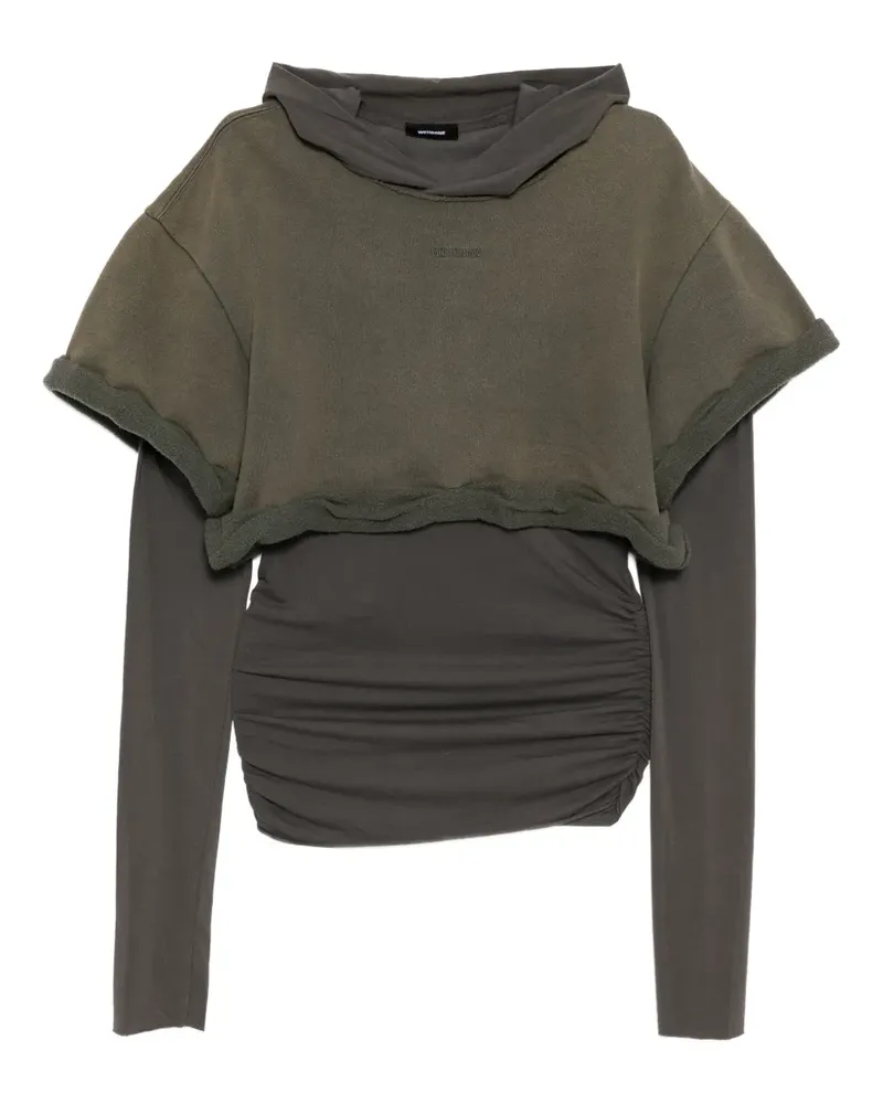 WE 11 DONE Gerollter Hoodie - Grau Grau