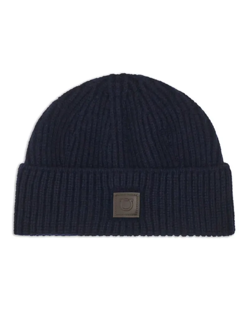 Ferragamo Gerippte Beanie - Blau Blau