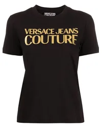 Versace Jeans T-Shirt mit Logo-Print Schwarz