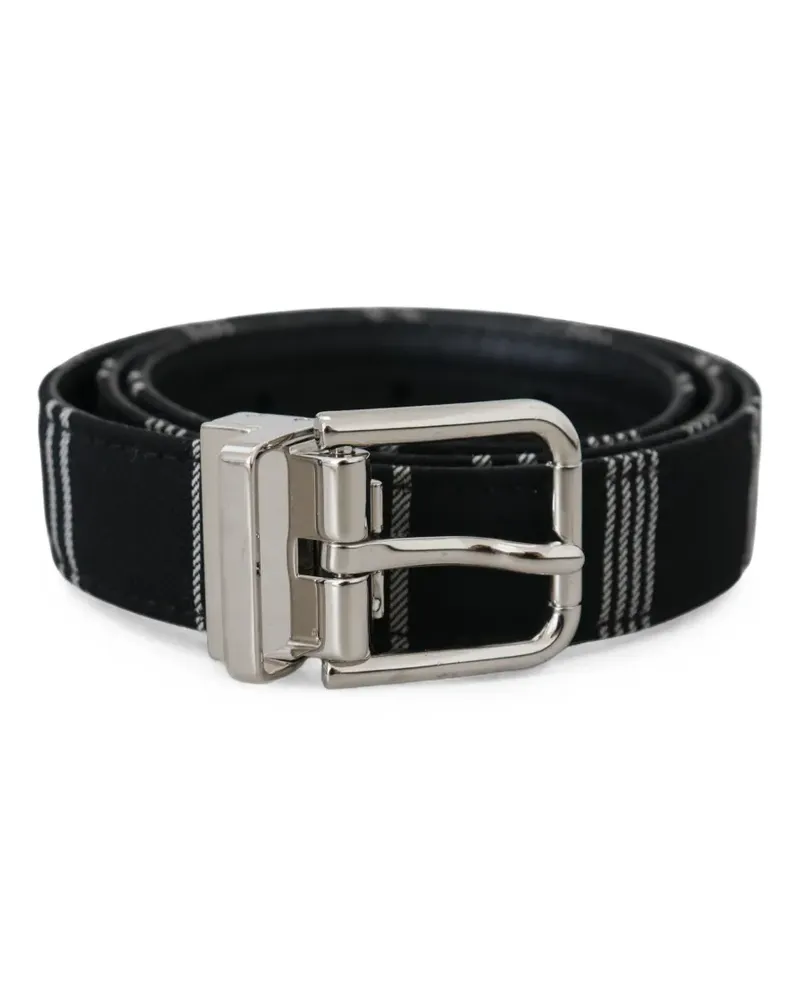 Dolce & Gabbana pinstripe-print buckle belt - Schwarz Schwarz