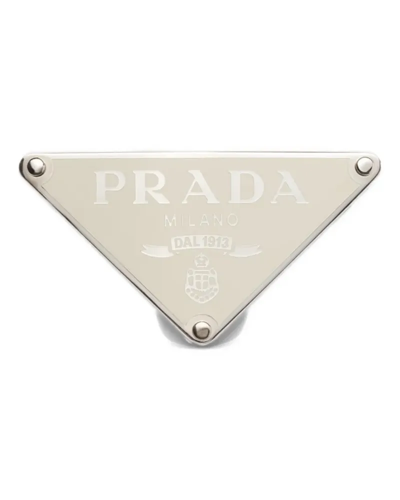 Prada Gürtelschnalle mit Triangel-Logo - Custom Belts - Weiß Weiß